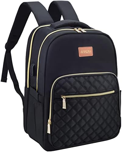 AVIKURA ruksak za Laptop za žene, modni računarski ruksak 17,3 inča, Radna torba protiv krađe putni ruksak sa priključkom za punjenje,