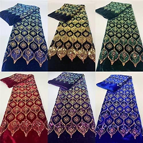 Nigerijske šljokice čipkaste tkanine smaragdna crna / zlatna mrežasta baršunasta čipkasta Afrička tkanina čipka sa šljokicama za žene