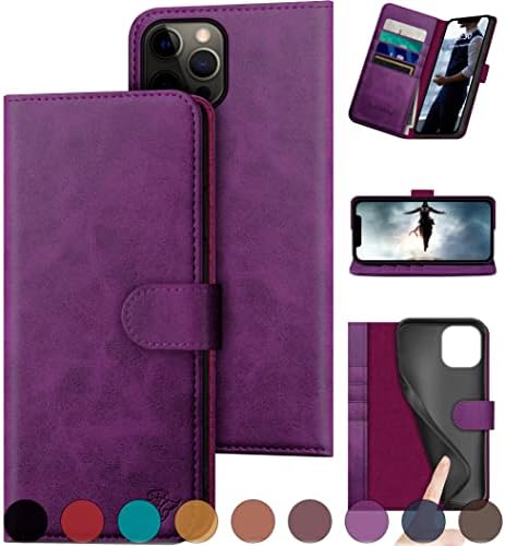 DuckSky za iPhone 12 Pro Max 6.7 torbica za novčanik od prave kože【RFID blokada】【4 držač kreditne kartice】【prava koža】 Flip folio