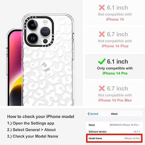 Mosnovo Kompatibilan sa iPhone 14 PRO slučaju, [BuffeTech ™ 6,6 ft Drop udara] [Anti Off Off TECH] Clear TPU BUMPER WOGE GIRL TELEFONSKI