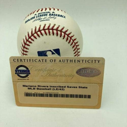 Karijera Mariano Rivera potpisala je teško upisana stat bejzbol Steiner COA - autogramirani bejzbol