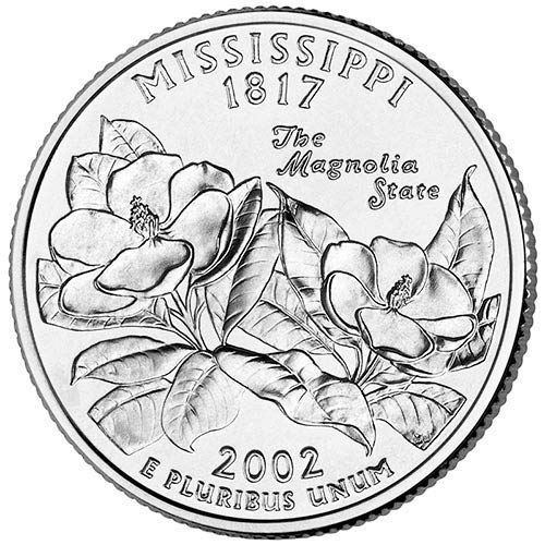 2002 P Bu Mississippi State Quarter Choechicloulirano američko metvica