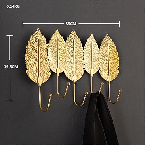 PDGJG Zlatni željezo listova hodera zidna vešalica za vješalice za odjeću Kuke modernog domaćeg pribora za kupatilo