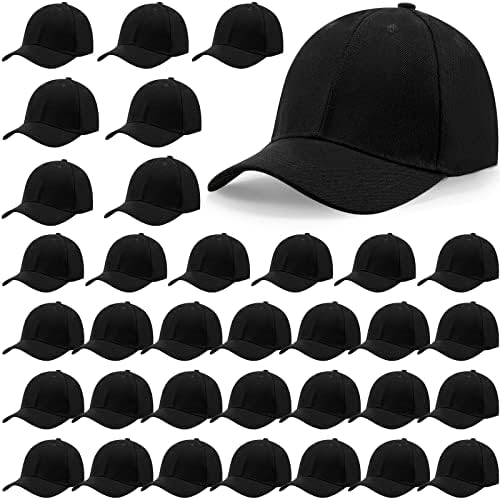 Coume 36 komada Crna bejzbol kapa u rasutom stanju podesivi traper običan Tata šeširi Unisex Niskoprofilna maskirna kapa za muškarce