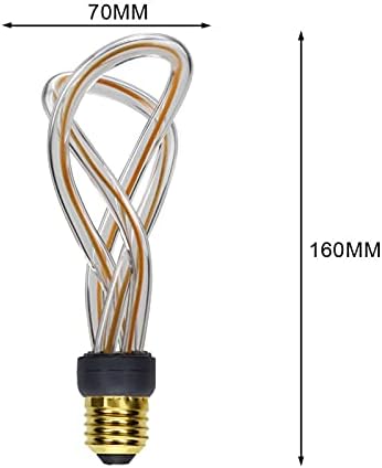 Creative Art Edison sijalica, LED Twist Shape Retro E27 dekorativna rasvjeta, 4W sijalica od meke niti, za uređenje atmosfere za zabavu