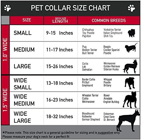 Ogrlica za pse sigurnosni pojas za kopče od groma Skica crvena bijela 15 do 26 inča širine 1,0 inča