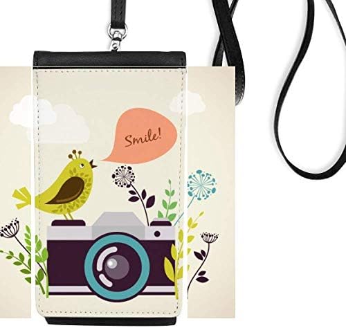 Ilustracija Pozdrav ptica na novčanom torbicom za mobilne telefone viseći mobilni torbica crnog džepa