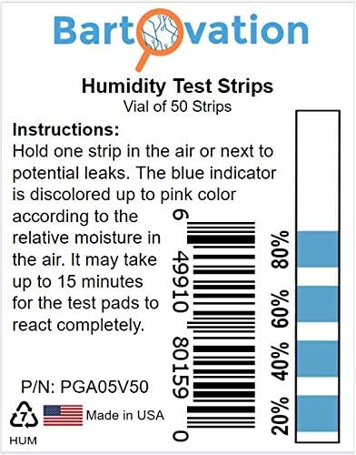 4 jastučića Kobaltna hlorida Test test 20% - 80% vlaga [bočica od 50 traka]