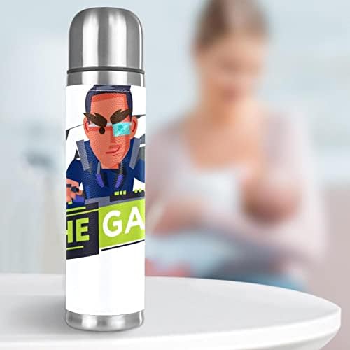 Lilibeely 17 oz vakuum izolirane nehrđajuće čelične boce za vodu Sportska kavana Putna krigla FIKSNA KUĆA Omotana BPA besplatno, Gamer logo