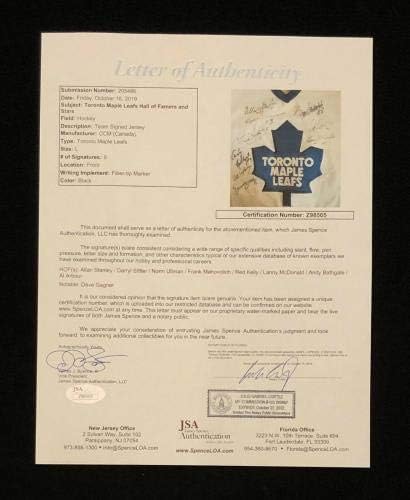 Legendi u Torontu javorovima potpisalo je 9 dresa od 9 ccm veličina veličine Velike JSA loa coa - autogramirani NHL dresovi