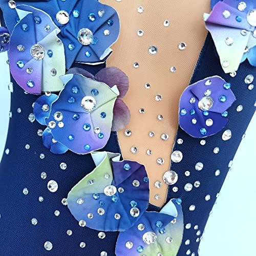 Dress klizanja siva plava simulacijska simulacija bez rukava Dijamantni Diamond Girls Natječaj na konkurenciji