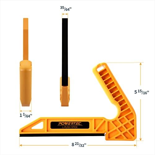 Powertec 71452 plastični L-push štap | Deluxe L-oblikovani obrazac za obradu drveta