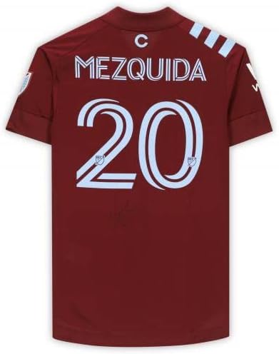 Nicolas Mezquida Colorado Rapids Autographing Match-rabljeni # 20 Maroon Jersey iz sezone 2020 mls - nogometnih dresova