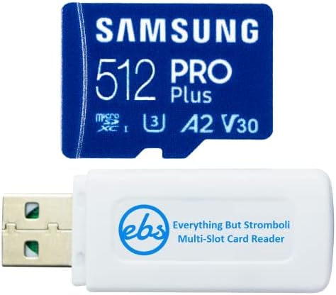 Samsung Pro Plus 512GB MicroSDXC memorijska kartica za Samsung Galaxy telefon radi sa A52 5G, A52, A21, A12, A11, A51 4k A2 paket
