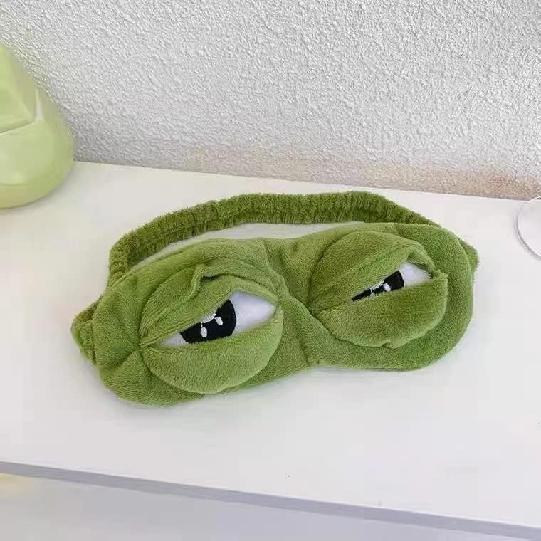 Slatka tužna žaba maska ​​za oči za spavanje Smiješni rođendanski poklon elastična kamena noćne sjenilo za sjenilo putovanje za žene