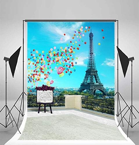 8x10ft poznati orijentir Francuska Paris pozadina za zabavu šarene balone Eiffelov toranj scena plavo nebo vjenčanje djeca Djeca beba
