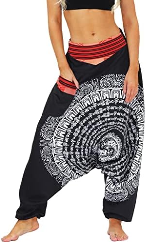 WSSBK žene harem yoga hlače ručno rađeni baggy lounge boho hipi palazzo aladdin harem hlače