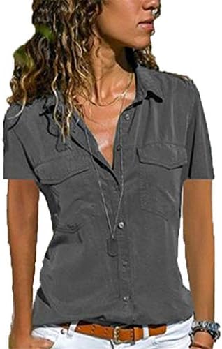 Andongnywell ženske pune boje Casual V izrez Bluze dugih rukava majice na vrhu labavih comfy bluze