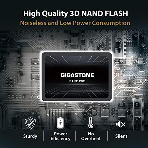 Gigastone Game Pro 256GB SSD SATA III 6GB / s. 3D NAND 2.5 Interni čvrsti državni pogon, pročitajte do 510MB / s. Kompatibilan sa PS4, računarom, radnom površinom i laptopom, 2,5 inčni 7mm