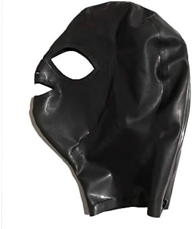 Nova lateks maska otvorene oči i nozdrve crna gumena uniseks kapuljača jedinstvena klupska Odjeća