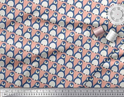 Soimoi Cotton Jersey Fabric Penguin Ocean Decor Fabric Printed Yard 58 Inch Wide
