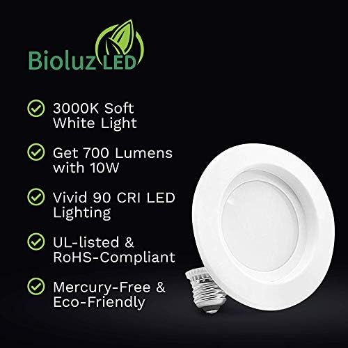 Bioluz LED 4 LED Retrofit ugradno svjetlo 65W ekvivalentno 700 lumena, 90 CRI, Prigušivo, CEC Ja8 sa Ul listom Title 24