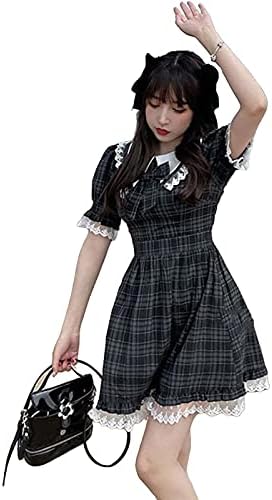 MFACL Cute Lolita haljina suknja Ljetne haljine Japanska meka djevojka slatka lutka lutka luk tanak struk plairana haljina čipka princeza kawaii lolita haljina gotika harajuku tamne