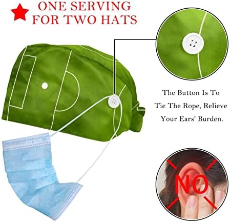 OELDJFNGSDC 2 PACKS Soccer Green Field Work CAP sa tipkama za žene / muškarce Duks podesivi kravate Back bouffant kape