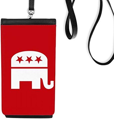 Amerika Emblem Slon republikanska stranka Crveni telefon novčanik torbica Viseća mobilna torbica Crni džep