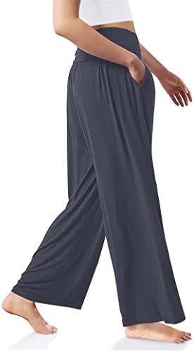 JSTARLOVES WOMENS Yoga hlače Širokoj luci širokih noga visoke struke Palazzo hlače Lounge pidžame za žene sa džepovima