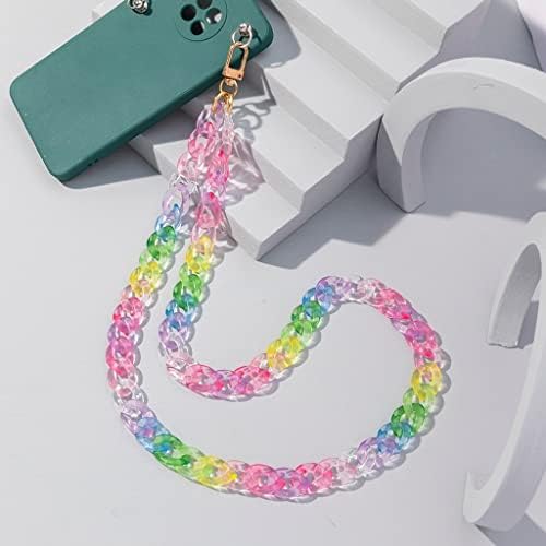 ZJHYXYH telefonski lanac od akrilnih perli sa šarenim visećim vratom dugi nakit za uzicu za telefon protiv gubitka