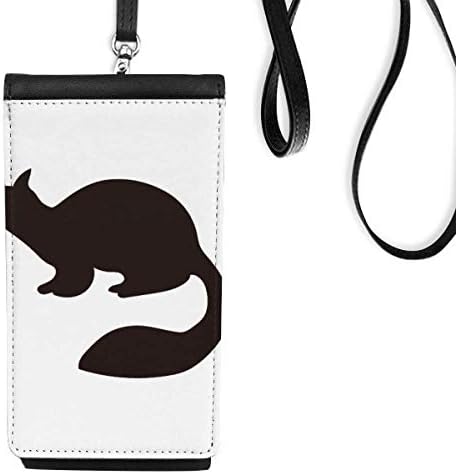 Crni Marten životinjski prikaz telefon novčanik tašna viseći mobilni torbica crnog džepa