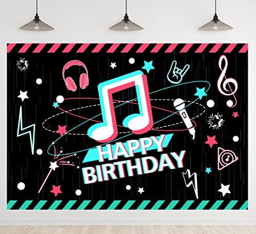 Muzika Sretan rođendan pozadina muzička zabava fotografija pozadina tinejdžerska torta stol Banner dekoracije 7x5ft