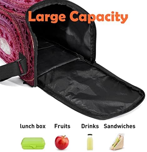 Torbe za ručak za žene i muškarce, izolovana ružičasta Platnena torba za ručak sa podesivom naramenicom za školu, posao, piknik, kampovanje
