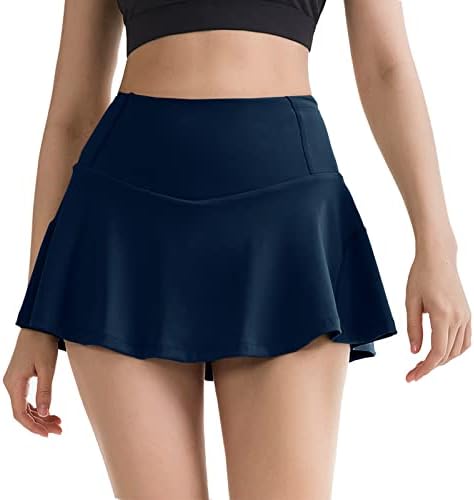 Husnainna visoka saglasna suknja za tenis za žene ugrađene kratke hlače sa 5 džepova za golf suknje skroti atletski trčanje