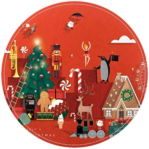 Heoeh veseli božićni crtani, non klizni vrata 15.7 okrugli područja tepiha tepiha za djecu za djecu za djecu, igralište