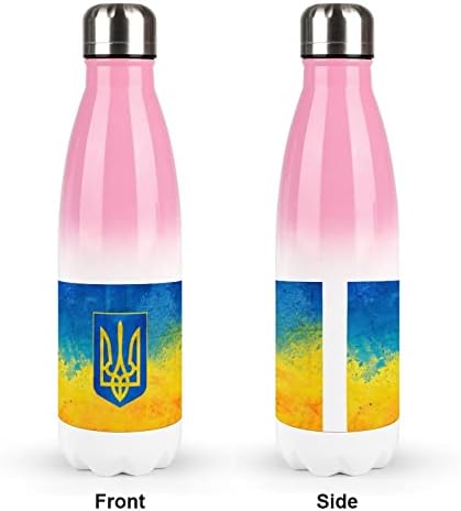 Ukrajinska zastava 17oz Sportska boca za vodu od nehrđajućeg čelika vakuum izolirana cola oblika za višekratnu sportsku tikvicu
