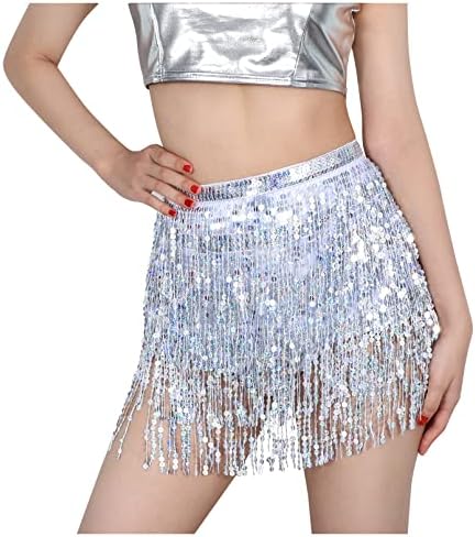 Žene Sequin Hip suknje Fringe suknje za prekrivanje omotača Scarf Party Rave Festival Outfit