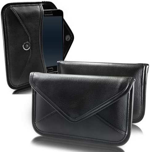 Boxwave Case kompatibilan sa HTC 626S - Elite kožnom messenger torbicom, sintetički dizajn poklopca kože za HTC 626S - JET CRNI