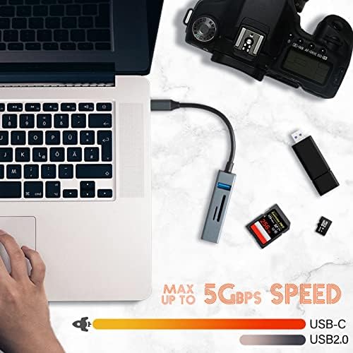 USB C za čitač SD kartica, USB C HUB Micro SD čitač memorijskih kartica, Tip C za čitač SD kartica Adapter 2TB kapacitet za MacBook