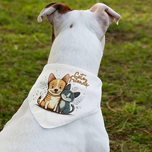 Slatki prijatelji kućni ljubimac bandana ovratnik - životinjski print ovratnik za šljij - citati ispisani pas Bandana - XL
