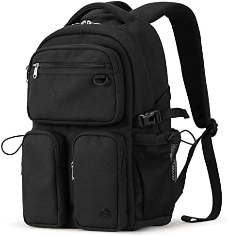 Mixi Travel laptop ruksak, lagana izdržljiva Školska torba za knjige muškarci žene 15,6 torba za računar, vodootporni ruksaci za planinarenje na otvorenom sa multifunkcionalnim džepovima, 17 inča, Crni