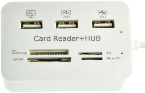 Tukzer Mini multifunkcionalni Hi-speed 3-Port USB Hub čitač kartica podržava SD / MS / M2 / TF-bijeli