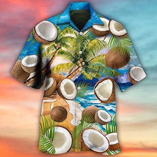 Muške majice na plaži na Havajima 2023 3D Štampana majica Tropska kratka rukava na plaži Casual gumb-down aloha majica