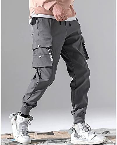 Muška modna ulična odjeća crni teret jogger hlače aktivni elastični struk hip hop punk sport jogger hlače s više džepovima
