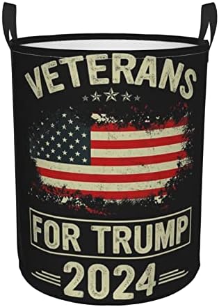 Veterani Za Trump 2024 Veš Korpa Kružni Organizator Igračaka Sklopiva Korpa Za Veš Za Spavaću Sobu Kupatilo Korpa